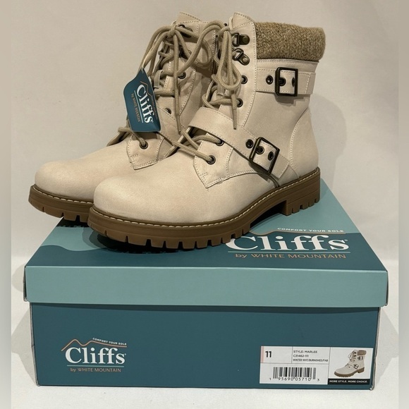 NEW Cliffs By White Mountain Women's Marlee Ankle Boot Winter White Size 11M - Picture 13 of 14